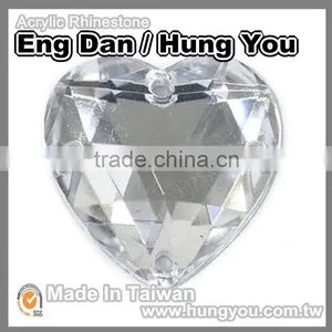 Bulk Wholesale 4 Holes Heart Shaped Sew On Acrylic Rhinestone With Silver Foil Back thumbnail-6