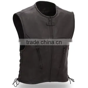 Mens Leather Motorcycle Vest - HS-02-01-004 thumbnail-1