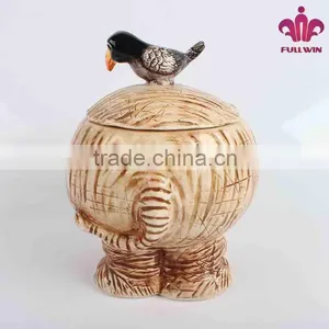 Elephant Design Bulk Ceramic Candy Jar With 3D Lid thumbnail-4
