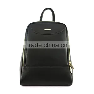 New Special Design Ladies Durable Black Litchi Pattern Leather Backpack thumbnail-1