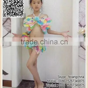 Kids Costume Set Real Colorful Goose Feather Costume thumbnail-1