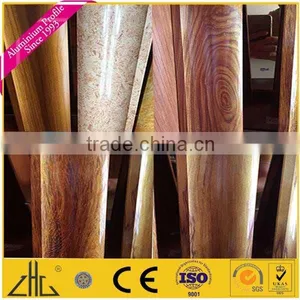 Popular 6063-T5 Extruded Wood Grain Transfer Aluminum Profile With Aluminum Color for South America Market thumbnail-1