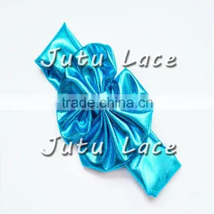 2016 Knotted Golden Silver Metallic Messy Bow Head Wrap Mix Colors / Shiny Bow Tie Hat thumbnail-5
