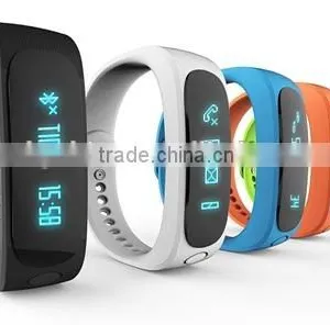 2016 New Fashion Design Assorted Colors E02 Bluetooth 4.3 Smart Sports Bracelet Alarm Silicone IP57 Waterproof Bracelet Watch thumbnail-1