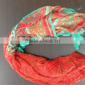 Digital Printed Lady Fashion Pure Silk Scarf 114*250cm thumbnail-1
