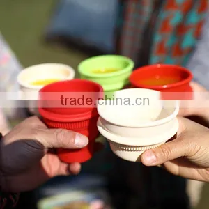 Folding Design Heat Resistant Food Grade Silicone Tea Cup For Office thumbnail-2