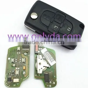Peu-geot-R05E for Peugeot 4 Button Flip Remote Key With 433mhz (battery on PCB) With HU83 Blade thumbnail-1