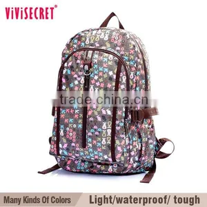 China Online Supplier Custom Nylon Fabric Leopard Pattern School Girl Bookbag thumbnail-2