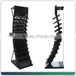 Black Floor Standing Metal Marble Tile Carpet Display Stand for Ceramic Tiles HSX-S0032 thumbnail-1