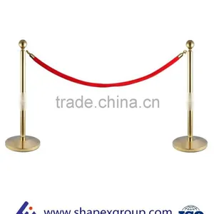 2pcs Ball Top Titanium Finish Crowd Control Stanchions Velvet Rope Barrier 22lbs thumbnail-2