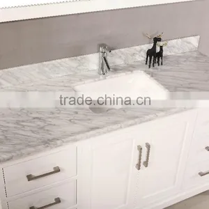 60'' Bathroom Vanity Cabinet With White Carrara Marble Top thumbnail-6