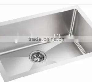 Apron Single Bowl Stainless Steel Hand Made Kitchen Sink With Drain Basket GR-3021SR thumbnail-5