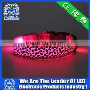 2015 Hot Selling Christmas LED Plastic Dog Collar With Leopard thumbnail-2