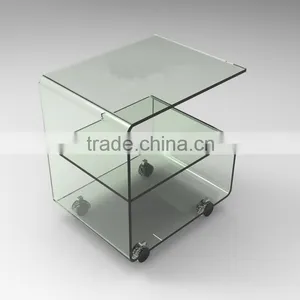 Top Class High Transparent Acrylic Table With Wheels Factory Competitive Price thumbnail-2