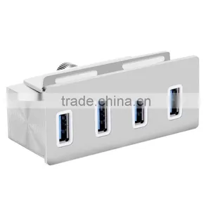 Multi 4 Port Aluminum Usb Por Hub From China Suppliers, 4 Port Usb 3.0 Hub for LCD Display, Shelves or Desks thumbnail-4