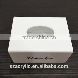 White Acrylic Tissue Box thumbnail-3