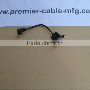 Panel Mount USB Cable to Right Angle Mini USB thumbnail-1