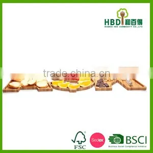 Hot New Products for 2016 Letter Bamboo Snack Tray Wholesale thumbnail-1