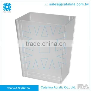 Hand Made Line Design Acrylic Hotel Bathroom Waste Bin thumbnail-2