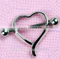 Fashion Body Piercing Jewelry Stainless Steel Heart Shape Nipple Ring thumbnail-1