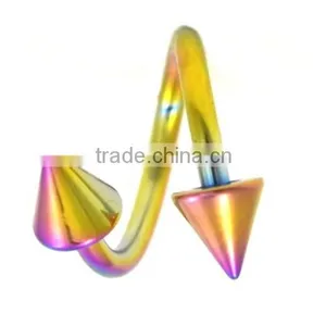 Stainless Steel Spikes Twister Eyebrow Rings Piercing Body Jewelry thumbnail-1