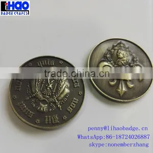 High Quality Custom Metal Game Token Coin,Embossing Metal Logo Coin thumbnail-4