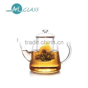 Wholesale 1000ml High Borosilicate Glass Teapot Handmade Glassware N6297 thumbnail-1
