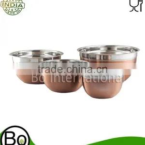 Copper Plated 4 Piece Stainless Steel Mixing Bowl Set thumbnail-1