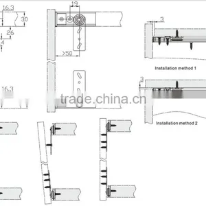 Wooden Wardrobe Outer Hanging Sliding Door Hardware for Light Wardrobe Door thumbnail-2