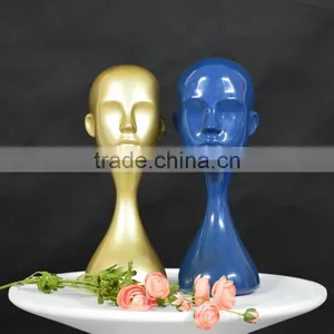 Fashion Blue /Golden Long Neck Female Mannequin Display for Wig/ Hat thumbnail-4