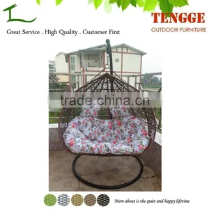 TG15-0153 Outdoor Synthetic Rattan Double Hanging Swing Chair thumbnail-1