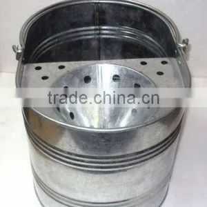 16 L Galvanised House Hold Seamless Mop Bucket With Wringer, Metal Mop Bucket, Galvanized Mop Bucket thumbnail-4