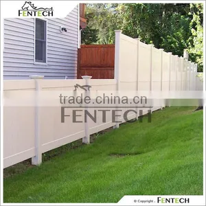 Fentech White Flat-Top Full Privacy Vinyl Fence For Back Yard, Garden, House, Pool thumbnail-1