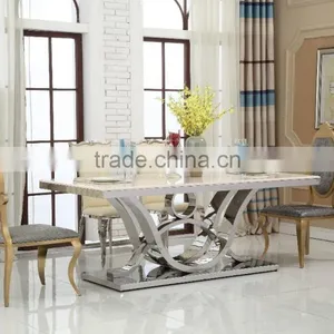 High End Stainless Steel Dinning Table Dinning Room Set Furniture AH1282 thumbnail-5