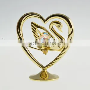Luxury 24K Gold Plated Crystal Swan for Wedding Gifts thumbnail-1