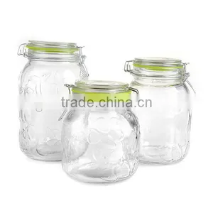 Colorful Glass Storage Jar With Clip Lid thumbnail-2