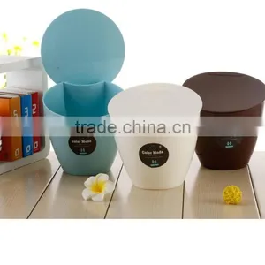 Pure Color Plastic Round Trash Can /ash-bin/plastic Waste Container for Home Use thumbnail-6