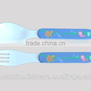 Melamine Blue Fork and Spoon thumbnail-1