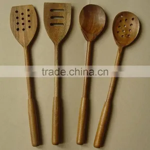 Wood Utensils 4-Pieces Set, Made of Teak Wood thumbnail-1