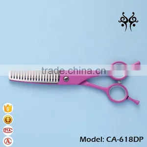 CA-618DP 6inch Opposing Handle Pink Pet Grooming Scissors thumbnail-1