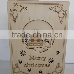 Christmas Laser Wooden Engraving Book LED Box Gift thumbnail-3