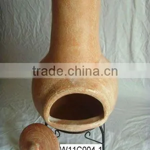 Clay Chimney With Metal Stand, Fire Shelf and Lid thumbnail-1