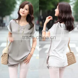 2015 New Fashion Female Cotton T-shirt V-neck T Shirt Women Clothes Summer t Shirts for Women thumbnail-1