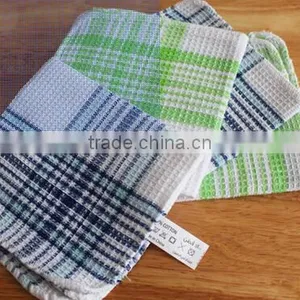 30cmx30cm Waffle Plaid Cheap Cotton Wholesale Printed Household Cleaning Weave Dish Towels thumbnail-2