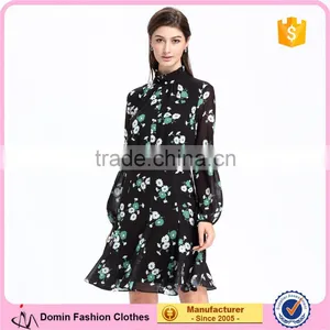 2017 Domin Fashion Printing Chiffon Fabric Dresses Online thumbnail-1