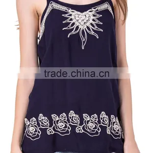 Domin Fashion Wholesale Embroidery Tank Top Women thumbnail-2