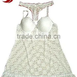 Pure Colour High Quality Babydoll Pajamas thumbnail-1