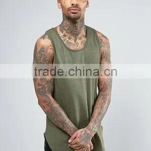 High Quality New Design Custom Green Color Gym Wear Comfortable 100% Cotton Fashion Men's Sport Tops thumbnail-1