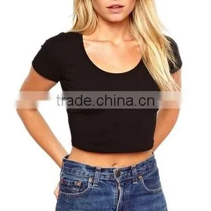 Women's Fashion Croptop T-shirt , Black T-shirt for Women thumbnail-1