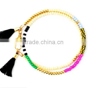 Handmade Seed Bead Necklace Bohemian Beaded Necklace Fashion Tassel Necklace for Women Jewelry thumbnail-4
